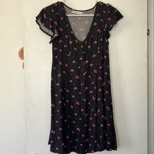 ♡Arizona Floral Black & Hot Pink Dress♡